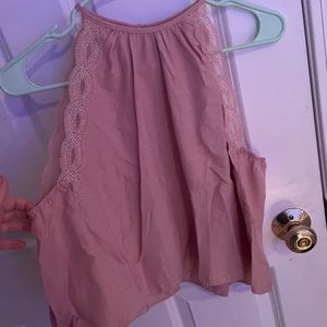 kendall & kylie pink scallop tank